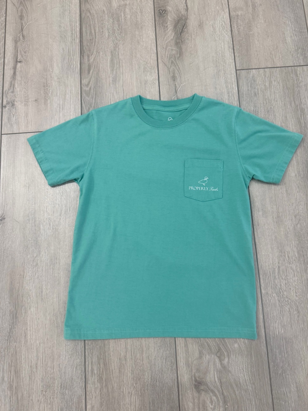 Boy’s Properly Tied brand Green Graphic Football Tee Size 7 - Picture 2 of 3